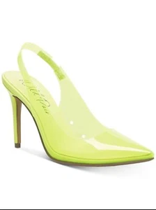 WILD PAIR Womens Green Clear Darci Stiletto Slip On Sling Back Shoes 6.5 M - Picture 1 of 3