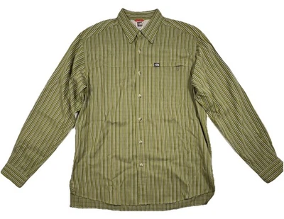 THE NORTH FACE Mens M Green Stripe Trail Shirt Roll-Tab Sleeve Lightweight - Image 1 of 4