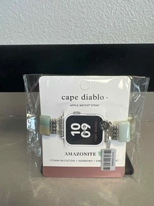 Cape Diablo Amazonit Apple Watch Armband Naturstein Armband Band Silber Akzent - Bild 1 von 2