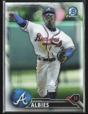 Ozzie Albies 2016 Bowman Chrome Refractor /499 #BCP110 Atlanta Braves - Image 1 of 2