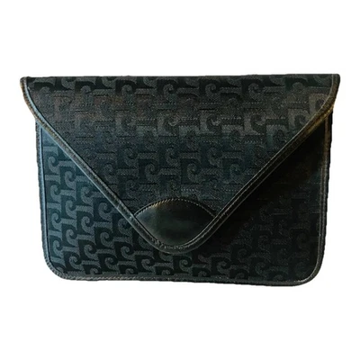 Подлинный винтажный черный кожаный клатч с монограммой Pierre Cardin 70-х - Изображение 1 из 4