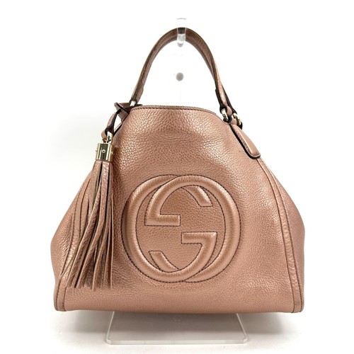 Borsa a mano Gucci Soho Interlocking GG in pelle tote bag [prova video] *Leggi!