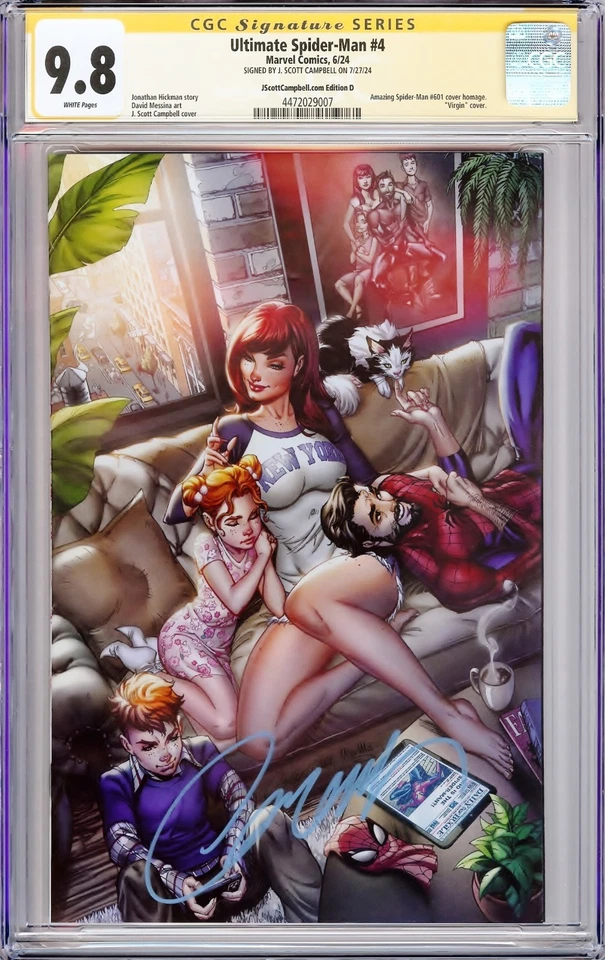 ULTIMATE SPIDER-MAN #4 SDCC VIRGIN VARIANT CGC 9.8 SS Signed Campbell! ASM #601! - Image 1 of 1