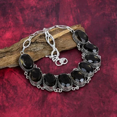 Smoky Topaz Gemstone 925 Sterling Silver Handmade Jewelry Wadding Christmas Gift - Image 1 of 4