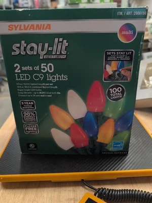 SYLVANIA STAY-LIT C9 LED LIGHT SET 2 PACK 2006150 Brand New  - Image 1 of 4