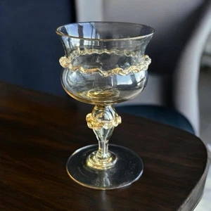 Venetian Glass Gold Goblets set of four - Picture 1 of 8