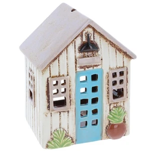 Shudehill Giftware Village Pottery Cream Holiday House Tealight Holder - Picture 1 of 6