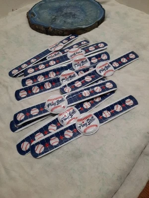Play Ball Soft Slap Bracelets For Kids. Baseball Theme. Plastic. Minimum order 4 - Image 1 of 2