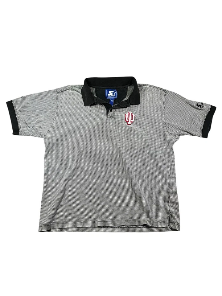 Polo de golf tejido de algodón vintage Indiana University IU Starter talla grande Foto 1 de 4
