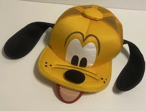 Disney Parks Pluto Ohren Zunge Nase Mütze Erwachsene Druckknopflasche Netz Trucker Baseball - Bild 1 von 6
