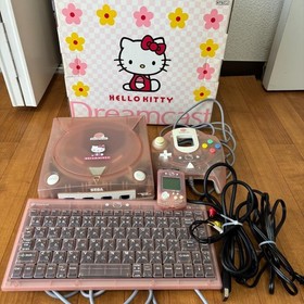 Sega Dreamcast DC Console HELLO KITTY Ver Clear Pink HKT-3000 Tested with Box