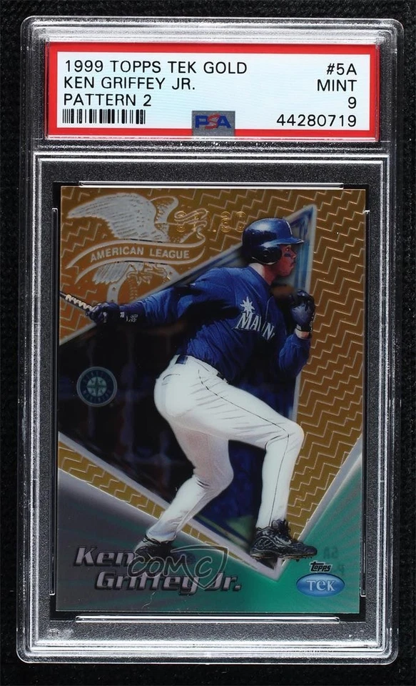 1999 Topps Tek Gold Pattern 02 /10 Ken Griffey Jr #5 PSA 9 MINT HOF - Image 1 of 2
