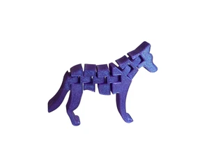 3D-gedrucktes Flexi Deutscher Schäferhund Wolf sensorisches Zappelspielzeug 4,5 Zoll Nebel lila - Bild 1 von 2