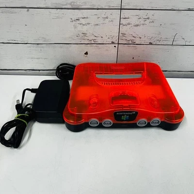 Consola Nintendo 64 N64 Japón NTSC-J Probada Transparente Naranja y Negro Transparente RARA Foto 1 de 4