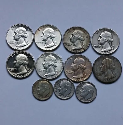 11 Silver Coin Lot Plus 5 Mini Gold - Image 1 of 4