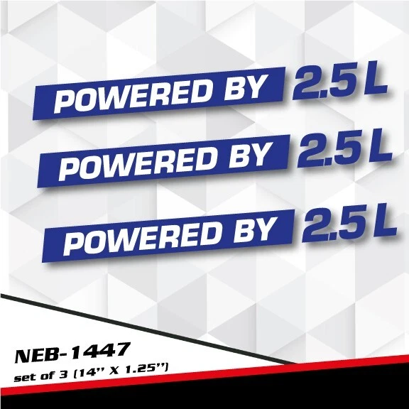 POWERED BY 2.5L Decal Sticker for FUSION MKZ WRX TT GOLF JETTA PASSAT BMW 1447 — 第 1/1 张图片