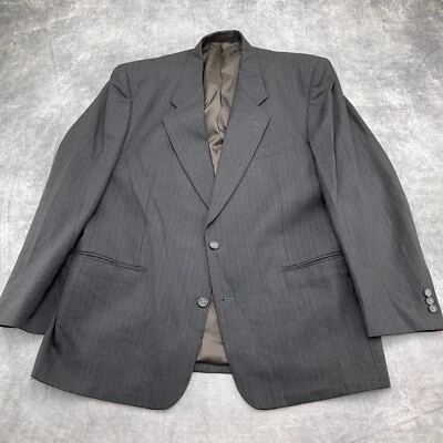 Blazer Oleg Cassini Hombre 44R Marrón Tejido Rayas Lana Clásico Carrera De Colección Foto 1 de 4
