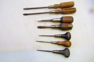 Vintage Stanley Hurwood Schraubendreher & Ahlen, 7 Stück - Bild 1 von 9