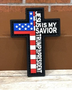Tactical PVC Patch - Jesus is My Savior Patch - Morale USA Flag Trump Patch - Picture 1 of 4