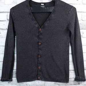 !Solid Brand Men's XL Slim Fit Outer Ware Dark Wash Long Sleeve Cotton Cardigan - Picture 1 of 10