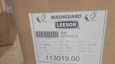LEESON 113019.00 Motor,3/4 HP,1725,56C,208-230/460V 48ZG21 - Car Wash - Image 1 of 4