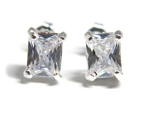 Ohrring. Ohranhänger. Ohrstecker. 925er Silber. Zirkonia. Baguette. 10x6mm. - Picture 1 of 2