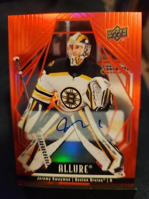 2022-2023 Upper Deck Allure Jeremy Swayman Red Rainbow Auto #93 Boston Bruins - Image 1 of 3