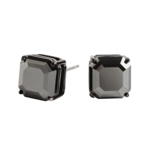 Origami Owl Black Stud Imperial  Earrings w/ Hematite Swarovski Crystals - Picture 1 of 1