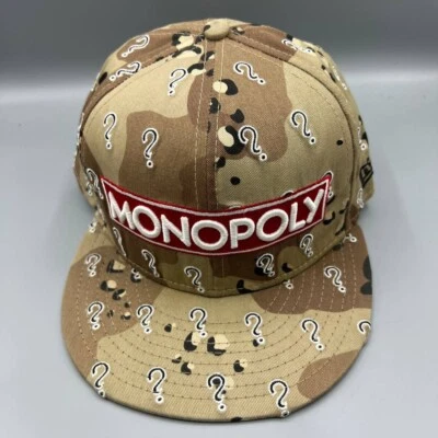Monopoly Hat Men 7 1/2 Brown Black Camo 59Fifty New Era Fitted Cap - Image 1 of 4