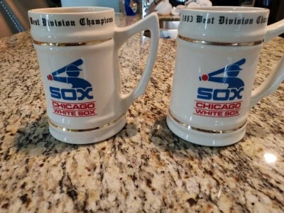 Juego de tazas vintage 1983 Chicago White Sox MLB campeón de la división de béisbol cerveza Stein Foto 1 de 4