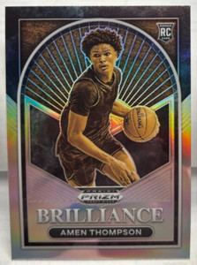 Amen Thompson 2023-24 Panini Prizm Draft Picks Brilliance SILVER Prizm RC #11