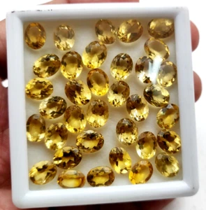 Natural Yellow Citrine Oval Cut Loose Gemstone Lot 30 Pcs 9*11 MM 100 CT - Picture 1 of 4