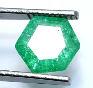 Natural 80 Ct Colombian Green Emerald Hexagon Cut Certified Loose Gemstone - Picture 1 of 7