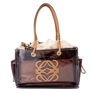 Bolso de hombro de vinilo marrón café LOEWE - Imagen 1 de 17