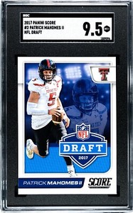 2017 Score Patrick Mahomes II NFL Draft Rookie RC #2 SGC 9.5 Texas Tech Chiefs