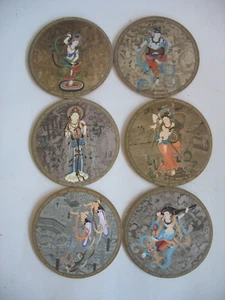 S/6 Dunhuang Wandbild Designs Teetassenmatten Neu im Karton Untersetzer mit Korkrücken Unsterbliche Tänzerin - Bild 1 von 10