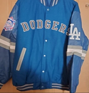 LOS ANGELES DODGERS 100% LEATHER AND WOOL LETTERMAN REVERSEABLE SIZE XL - Picture 1 of 12