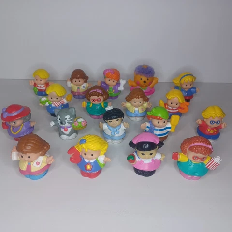 Fisher Price Little People Lot of 18 1997-2006 Girl Boy Woman Bear Pirate Cat Cover