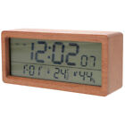 Wood Clock Child Alarm Temperature Humidity Display Wooden LED