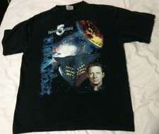 90's 1997 Vintage Babylon 5 Z'ha Dum galaxy Captain John Sheridan T Shirt men XL