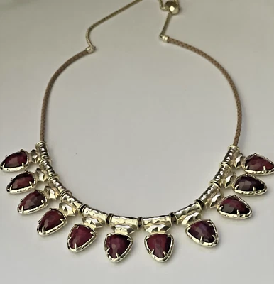Colar Gargantilha Kendra Scott Willow Tom Dourado Bordeaux Olho de Tigre - Imagem 1 de 4