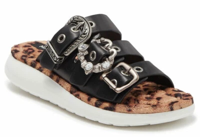 Marc Jacobs Sport Sandals Slide Buckles Mules Flip Flop 37  Emerson Shoes Leopar - Image 1 of 4