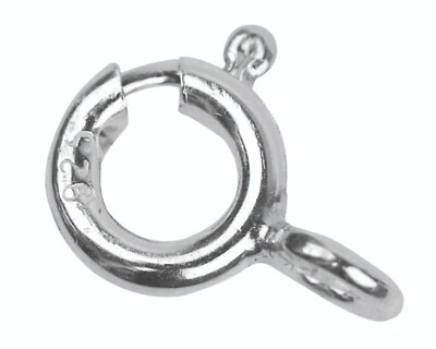 Sterling Silver Spring ring Bolt ring Closed End Clasp Closer 6 7 8 mm 925 - Image 1 of 4