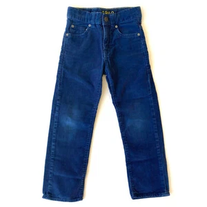 Gap 1969 Boys Blue Corduroy Pants Size 5 Straight Fit Adjustable Waist Cotton - Picture 1 of 12