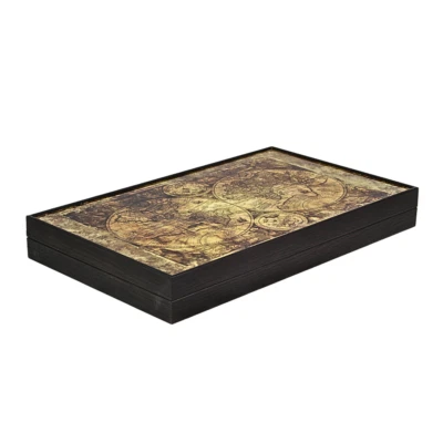 CHESSGAMMON Trendy Atlas Design Backgammon Set aus Holz 23 Zoll