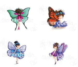 TINY TOWNIE BUTTERFLY GIRL-Stamping Bella Cling Rubber Stamp-Stamping Craft - Picture 1 of 30