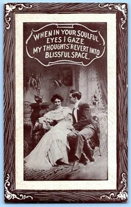 Beautiful Romantic Postcard~ When In Your Soulful Eyes I Gaze - Picture 1 of 2