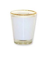 12 Pieces Blank Sublimation Shot Glasses 1.5oz White Patch golden rim Heat Press - Picture 1 of 6