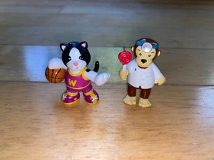 Ganz Webkinz Black & White Cat with Basketball & Monkey Doctor 2" PVC Figure Toy - Picture 1 of 4