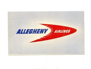 Vintage Airline Luggage Label ALLEGHENY AIRLINES red white blue - Picture 1 of 2